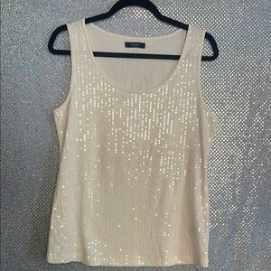 Chico's Cream Sequin Women's Top